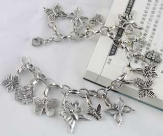 3Pcs Tibetan silver Butterfly dragonfly charm bracelets  