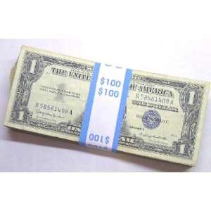  $1 Blue Seal Silver Certificates, Pack of 100 Everything 