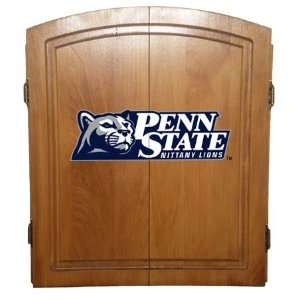 Penn State Nittany Lions College Dart Board Cabinet, Oak Finish Only 