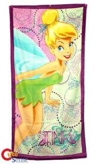Disney TinkerBell Summer Beach Bath Towel Violet Flower  