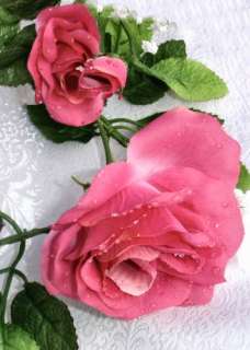 MAUVE PINK ~ Rose Garland ~ Silk Wedding Flowers ~ Arch Gazebo 