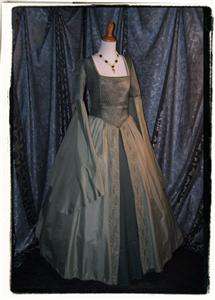   Sage Tudor Wedding Dress Renaissance Medieval Dress Costume Gown B 40