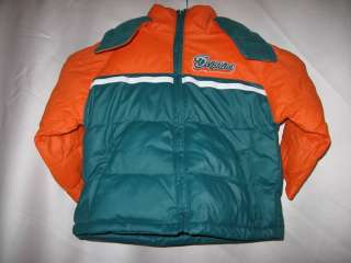 Miami Dolphins NFL Toddler Winter Bubble Hoody Jacket Size 2T  