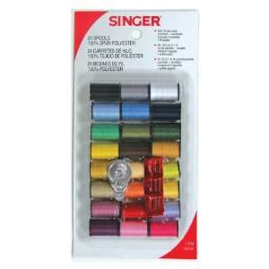  Singer Polyester Thread 10 Yard Spools 24/Pkg Assorted 