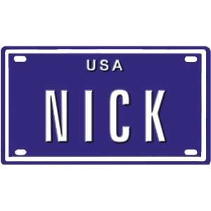 NICK USA MINI METAL EMBOSSED LICENSE PLATE NAME FOR BIKES, TRICYCLES 