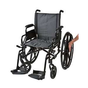 Folding Wheelchair with Flip Back Arms & Quick Release Wheels 