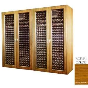   Wine Cellar With Four Glass Doors   Glass Door / Light Walnut Cabinet